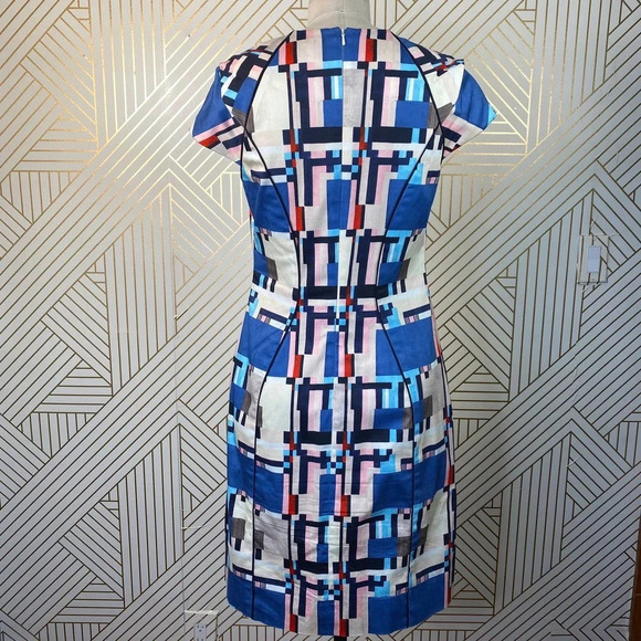 Lela Rose Abstract Geometric Print Colorful‎ Dress - Picture 7 of 12